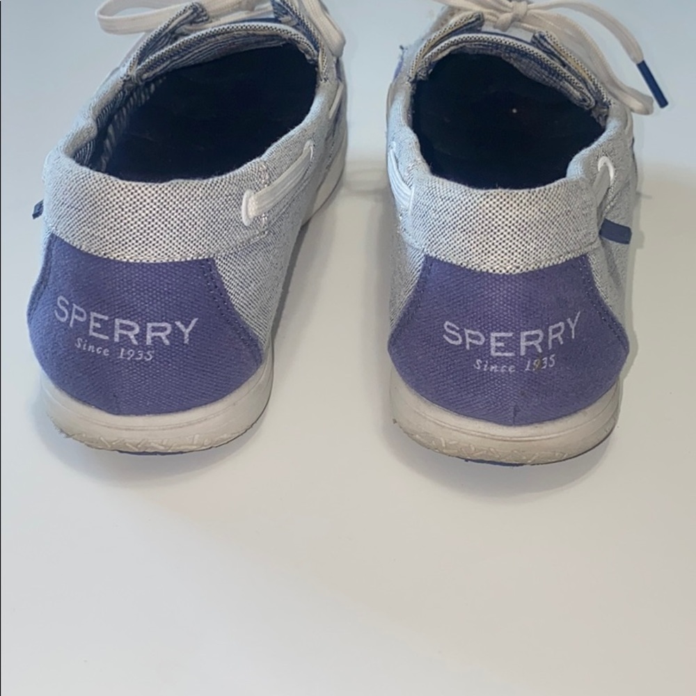 Sperry soft canvas boat shoes blue and white 7 - Picture 6 of 8
